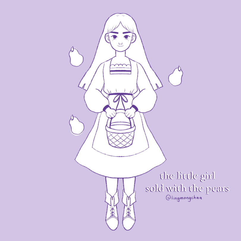 the little girl sold with the pears